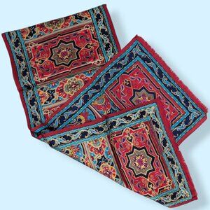 Vintage Metallic Rectangular Fringe Scarf